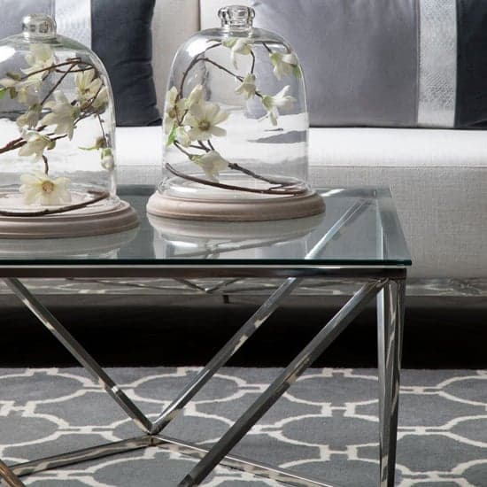 Alluras Large Clear Glass End Table With Twist Silver Frame_2