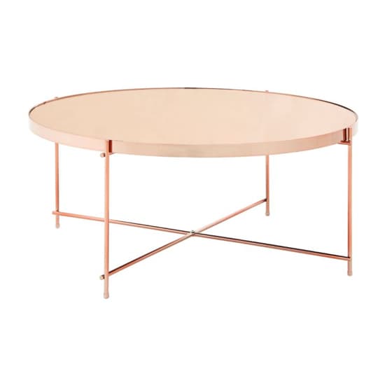 Alluras Pink Glass Coffee Table With Rose Gold Frame_2
