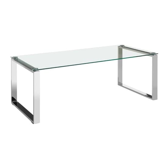 Alluras Rectangular Clear Glass Coffee Table With Silver Frame_2