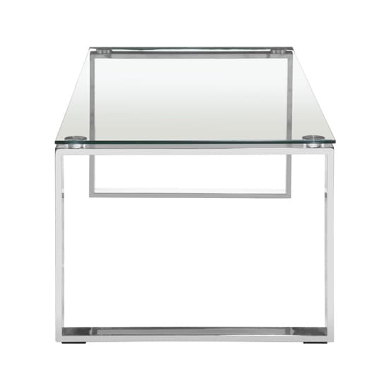 Alluras Rectangular Clear Glass Coffee Table With Silver Frame_3
