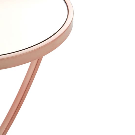 Alluras Round Glass Side Table In Rose Gold_3