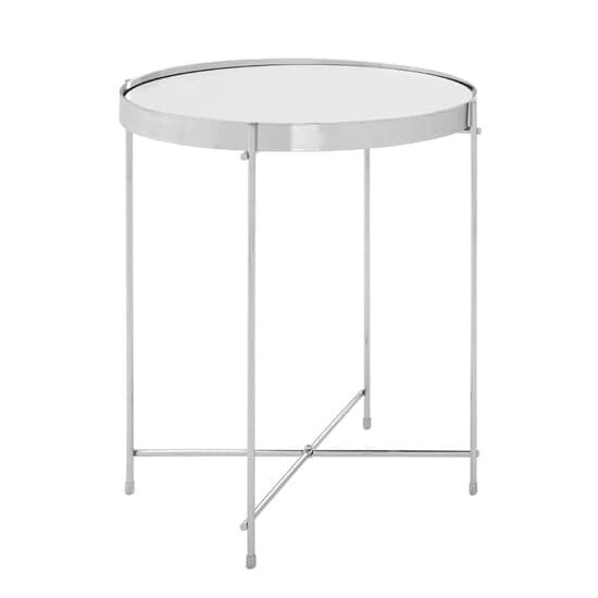 Alluras Round Small Black Glass Dining Table In Silver Frame_1