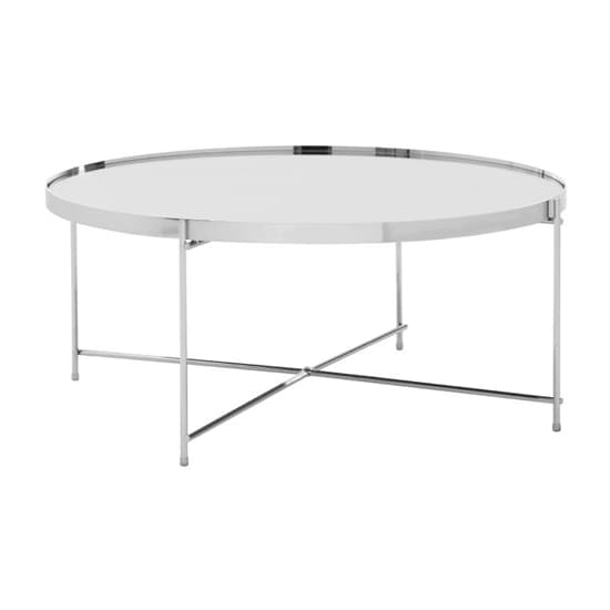 Alluras Silver Glass Coffee Table With Chrome Frame Furniture in Fashion