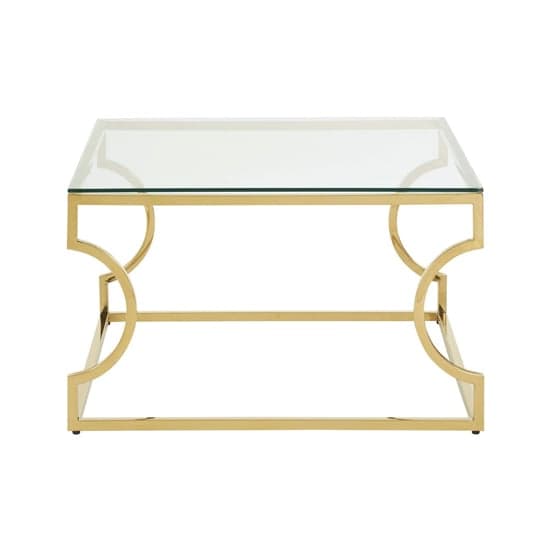 Alluras Small Clear Glass Coffee Table With Curved Gold Frame_1