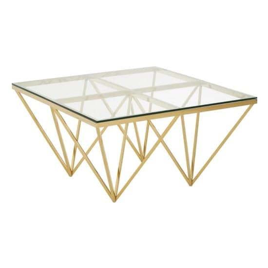 Alluras Small Clear Glass Coffee Table With Gold Spike Frame_2