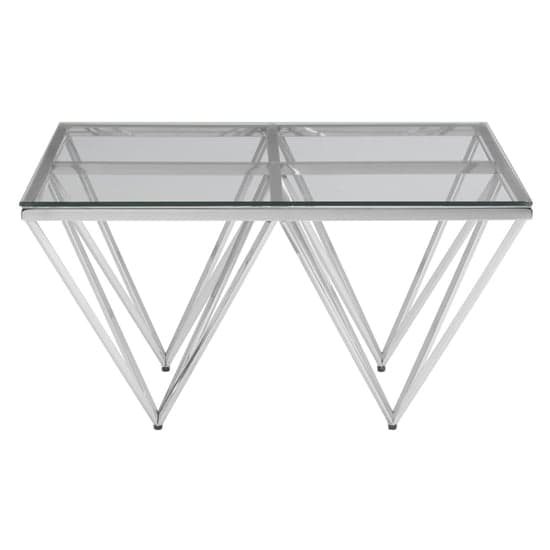 Alluras Small Clear Glass Coffee Table With Silver Spike Frame_2