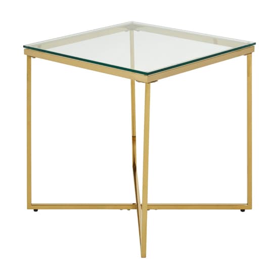 Alluras Small Clear Glass End Table With Gold Metal Frame_3