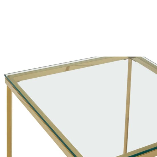 Alluras Small Clear Glass End Table With Gold Metal Frame_4