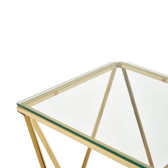 Alluras Small Clear Glass End Table With Twist Gold Frame_3