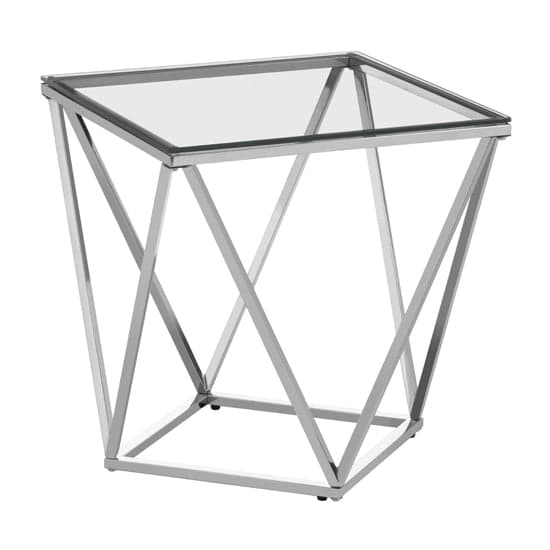 Alluras Small Clear Glass End Table With Twist Silver Frame_2