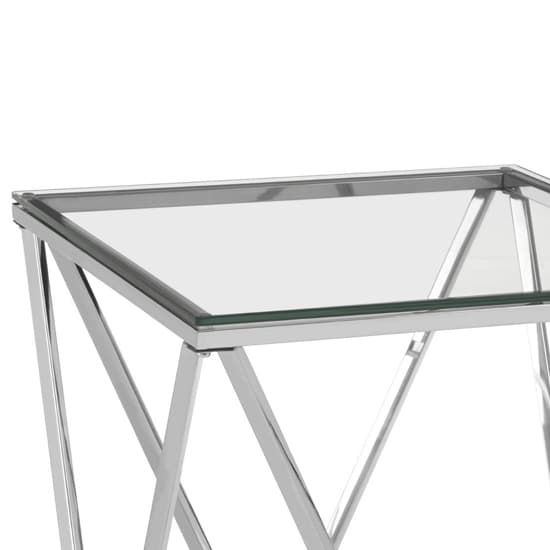 Alluras Small Clear Glass End Table With Twist Silver Frame_3