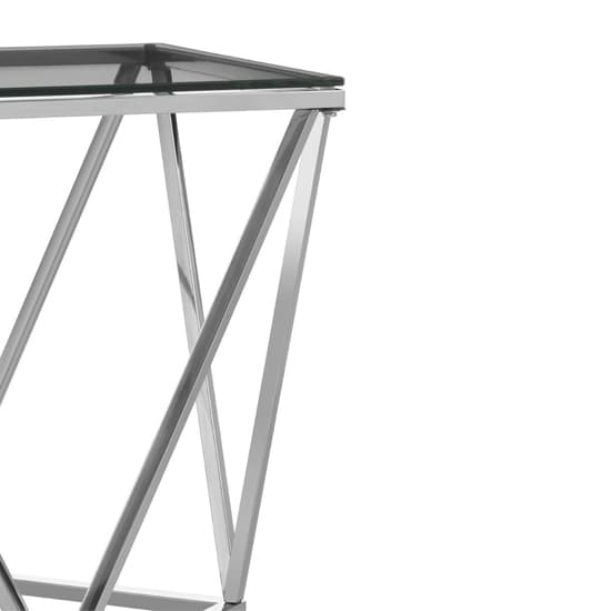 Alluras Small Clear Glass End Table With Twist Silver Frame_4