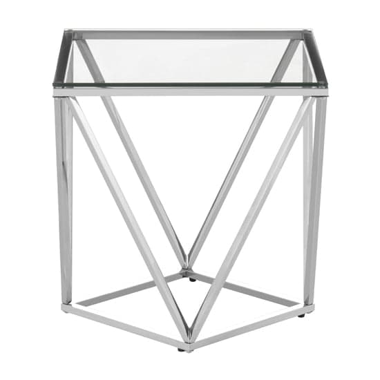 Alluras Small Clear Glass End Table With Twist Silver Frame_1