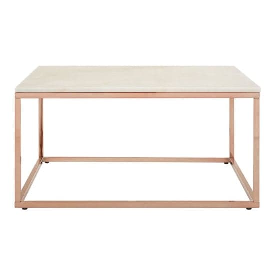 Alluras Square Clear Glass Coffee Table With Rose Gold Frame_2
