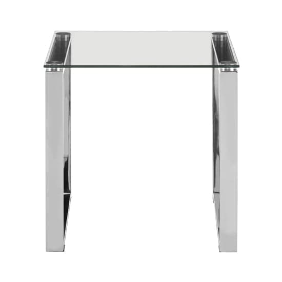 Alluras Square Clear Glass End Table With Silver Frame_2