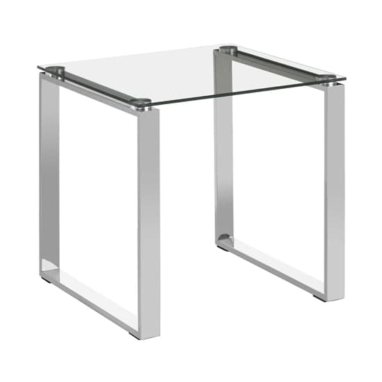 Alluras Square Clear Glass End Table With Silver Frame_1