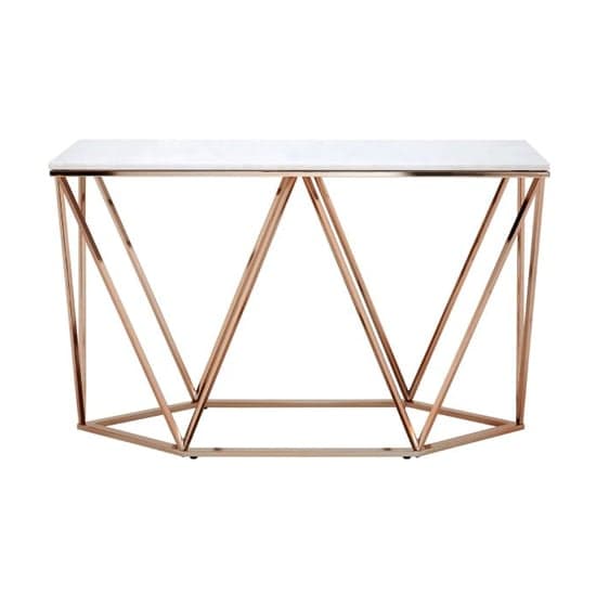 Alluras White Marble Console Table With Champagne Gold Frame_2