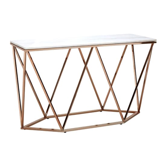 Alluras White Marble Console Table With Champagne Gold Frame_3