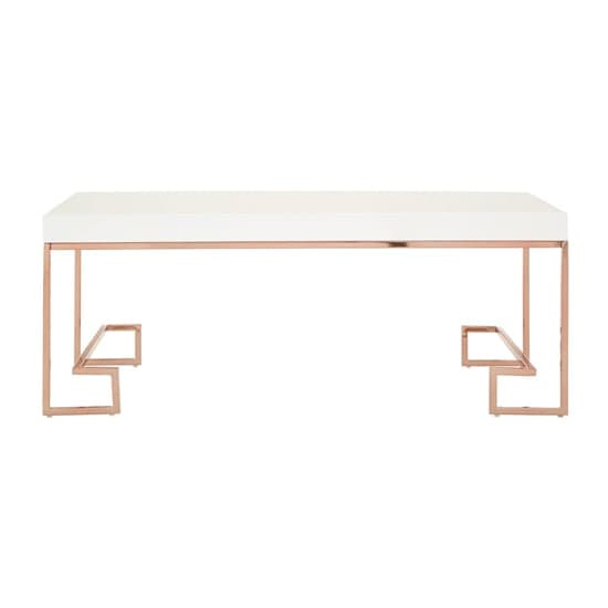 Alluras Coffee Table In Rose Gold With White Top   _1