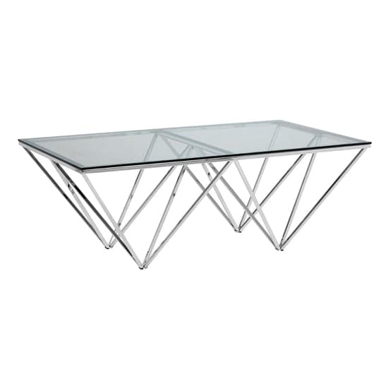 Alluras Coffee Table In Silver With Triangular Base    _2