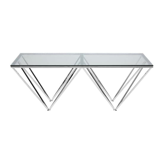 Alluras Coffee Table In Silver With Triangular Base    _1