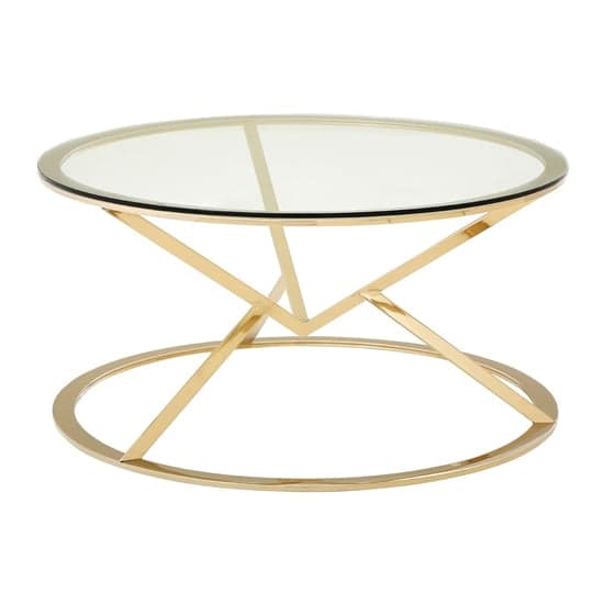 Alluras Corseted Round Coffee Table In Champagne Gold    _1