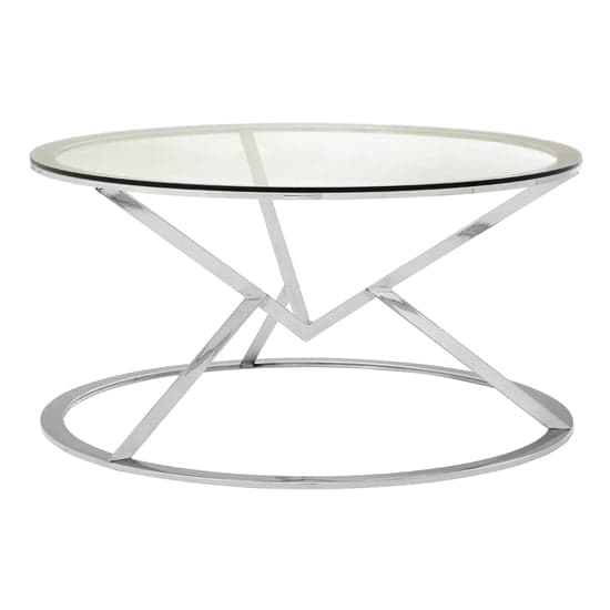 Alluras Corseted Round End Table In Silver     _1