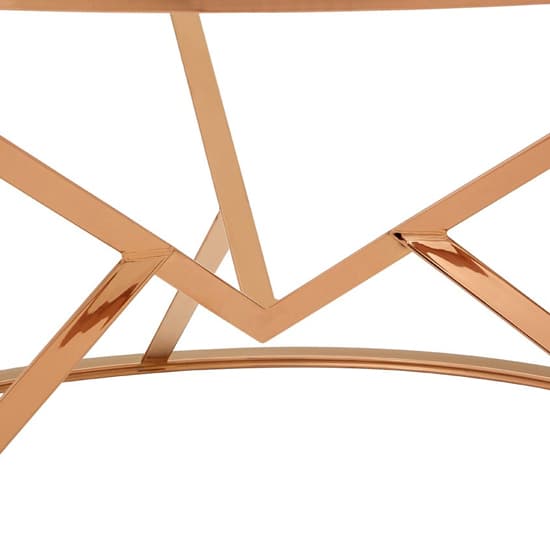 Alluras Corseted Round Glass Coffee Table In Rose Gold   _3