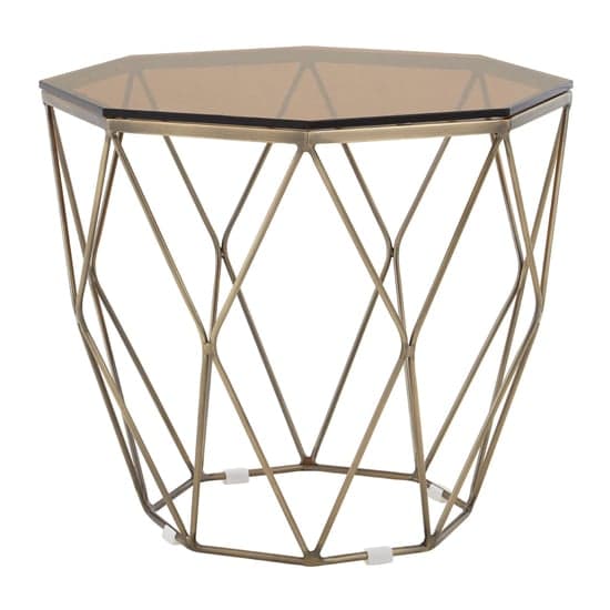 Alluras End Table With Brushed Bronze Base     _2