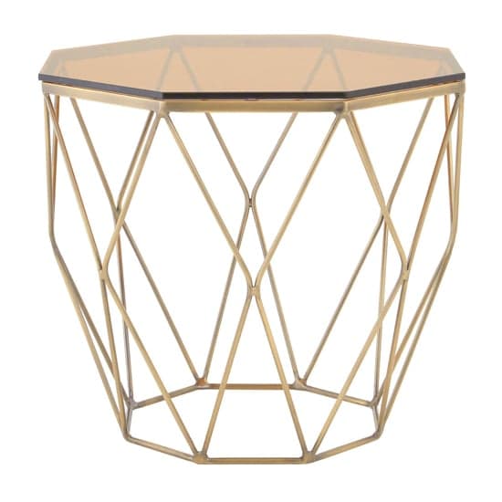 Alluras End Table With Brushed Bronze Base     _1