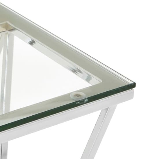 Alluras End Table In Chrome With Triangular Base    _3