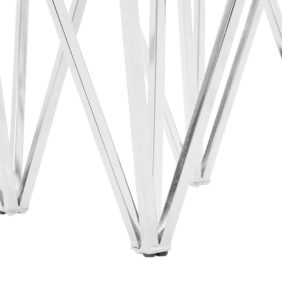 Alluras End Table In Chrome With Triangular Base    _4