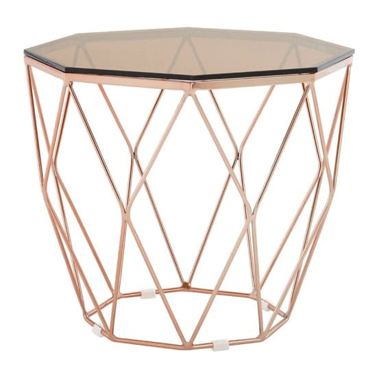 Alluras End Table With Rose Gold Base     _2