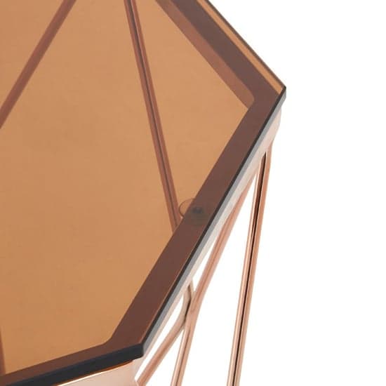 Alluras End Table With Rose Gold Base     _3