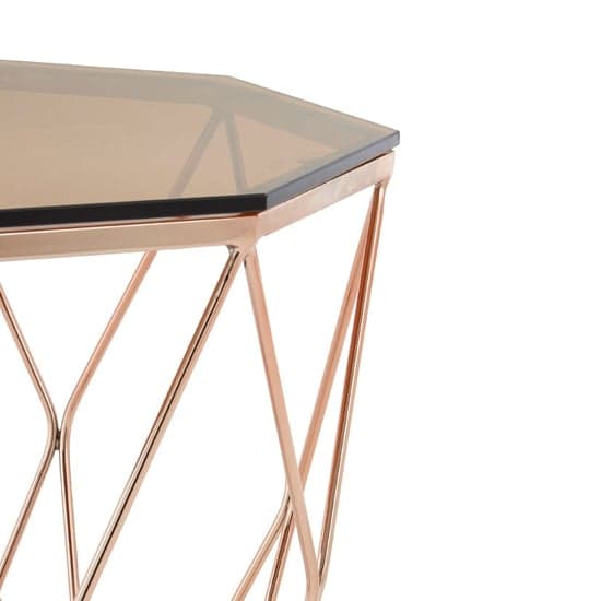 Alluras End Table With Rose Gold Base     _4