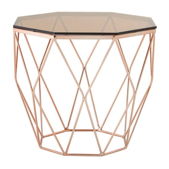 Alluras End Table With Rose Gold Base     _1