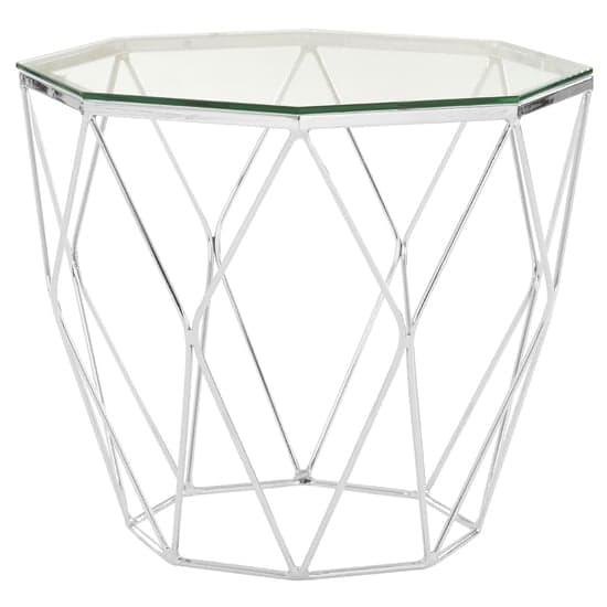 Alluras Glass End Table In Chrome Base     _1