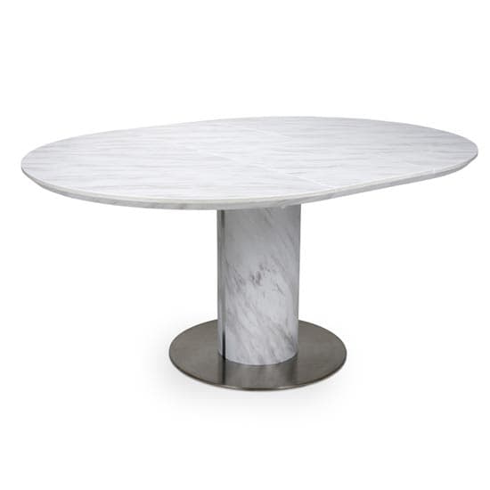Allora Round Extending Dining Table In White Marble Effect_4