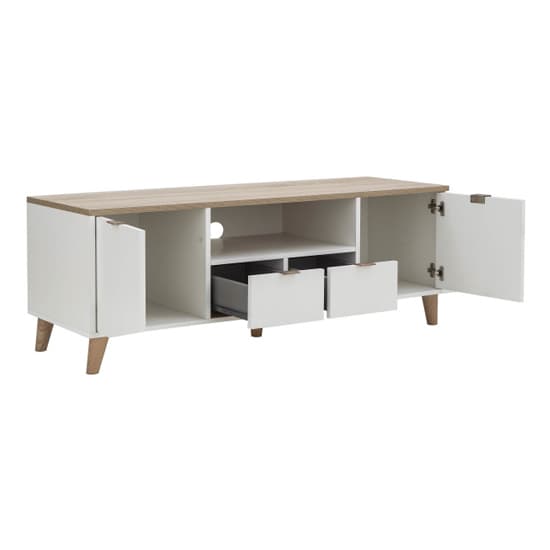 Aldeburgh Wooden TV Stand With 2 Doors 2 Drawers In White Oak_7