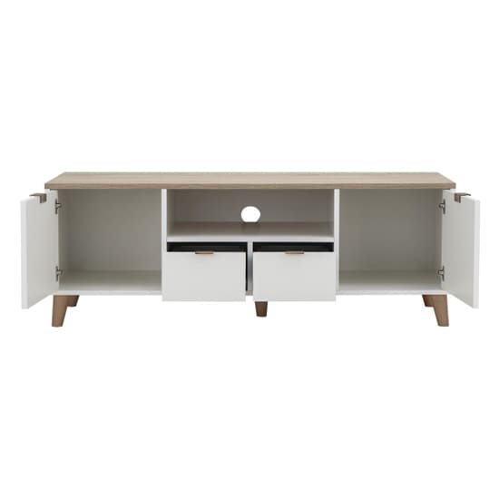 Aldeburgh Wooden TV Stand With 2 Doors 2 Drawers In White Oak_9