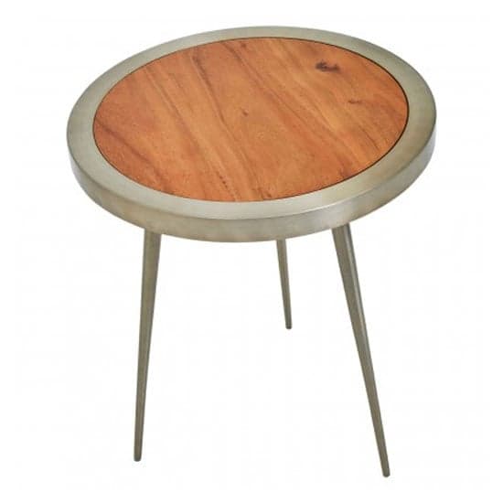 Almory Round Medium Wooden Coffee Table In Natural And Gold_2