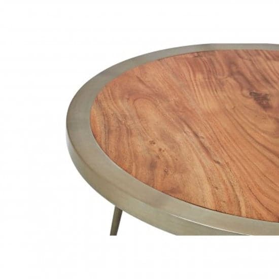 Almory Round Large Wooden Coffee Table In Natural And Gold_3