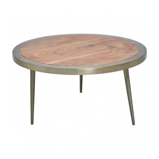 Almory Round Large Wooden Coffee Table In Natural And Gold_1