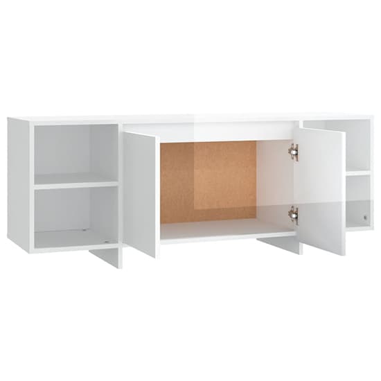 Aloha High Gloss TV Stand With 2 Doors In White_4