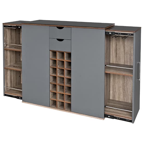 Alpena Extending Breakfast Bar Unit With 2 Drawers In Grey_6
