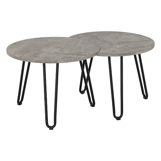 Alsip Set Of 2 Wooden Coffee Tables In Concrete Effect_3