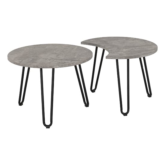 Alsip Set Of 2 Wooden Coffee Tables In Concrete Effect_4