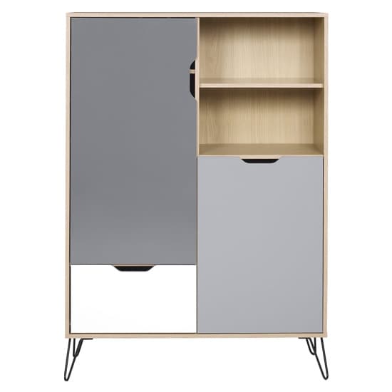 Baucom Oak Effect Tall Sideboard In White And Grey_3