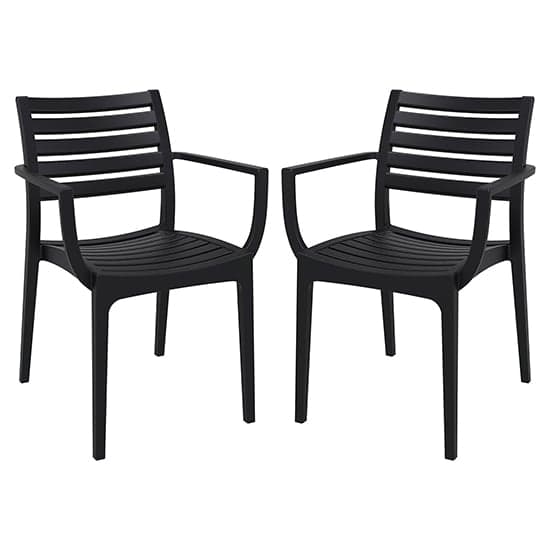 Alto Black Polypropylene Dining Chairs In Pair