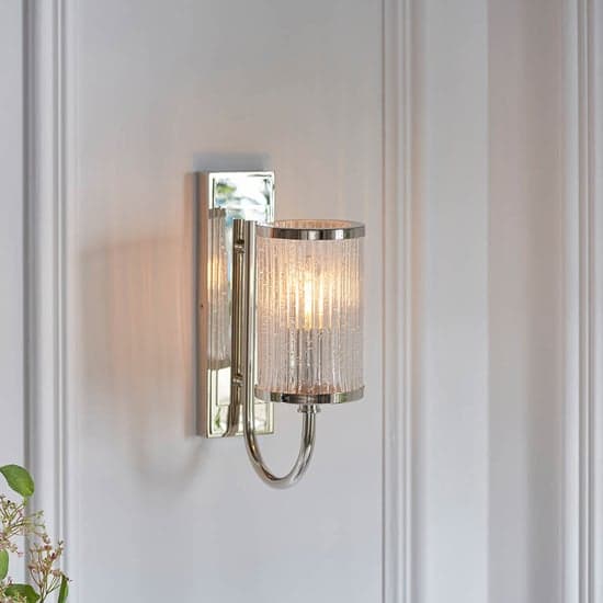 Alto Clear Ribbed Glass Shades Wall Light In Bright Nickel_2